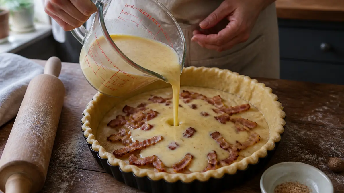 Quiche lorraine : l’appareil parfait pour une texture crémeuse