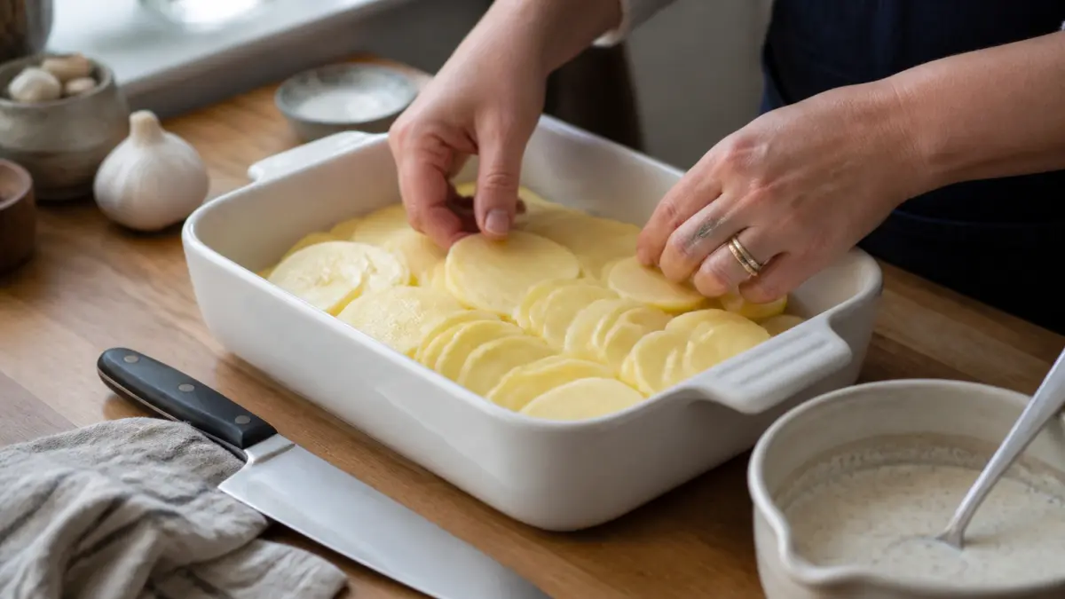 Gratin dauphinois : pommes de terre, crème et cuisson lente